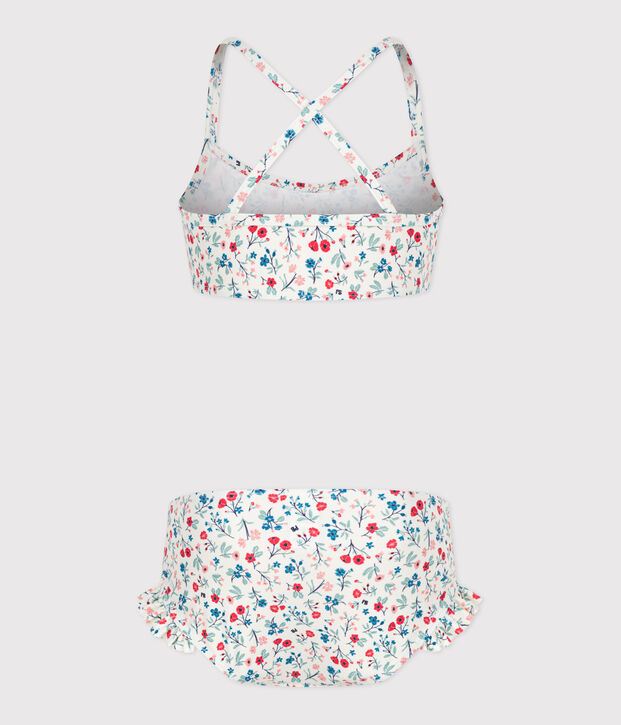 Bikini infantil con flores blanco/multicolor