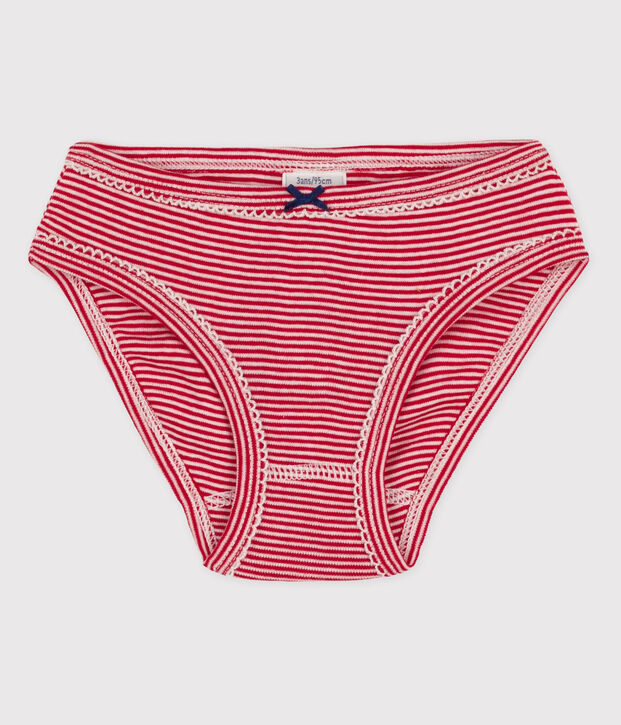 Braguita de algod&oacute;n de ni&ntilde;a rojo/blanco