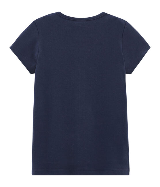 Camiseta de manga corta para niña azul SMOKING