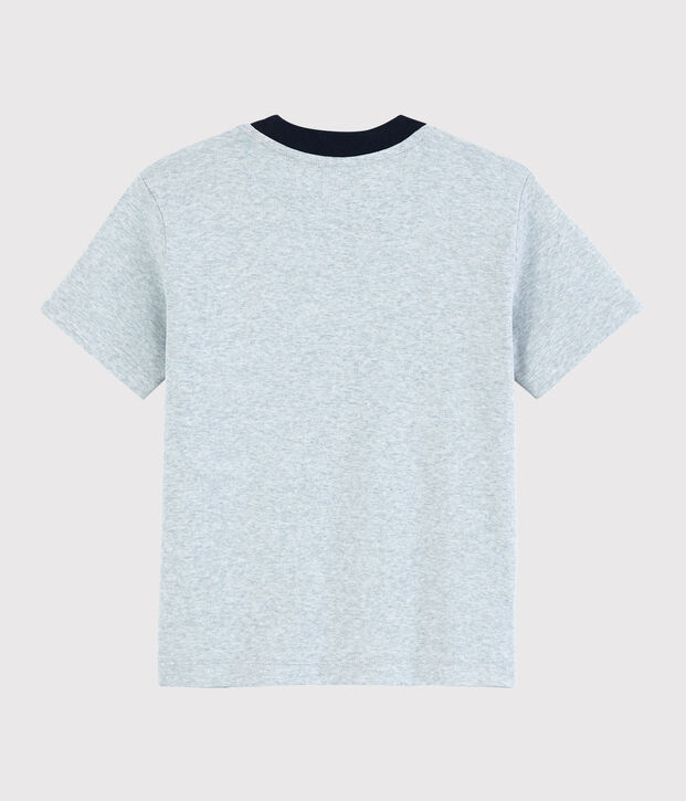 Camiseta de manga corta de algod&oacute;n de ni&ntilde;o gris