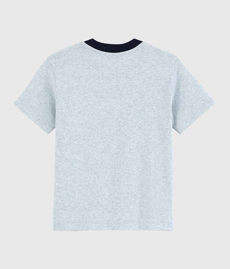 Camiseta de manga corta de algod&oacute;n de ni&ntilde;o gris