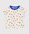 Camiseta de algodón de manga corta con estampado de barcos para bebé azul AVALANCHE/blanco PERSE
