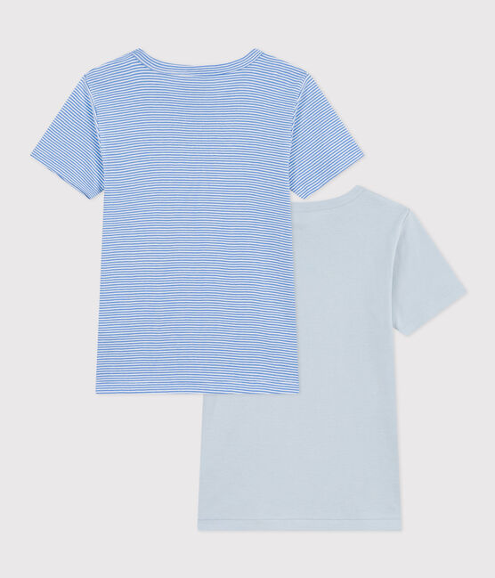 Juego de 2 camisetas infantiles básicas de algodón de manga corta variante 1
