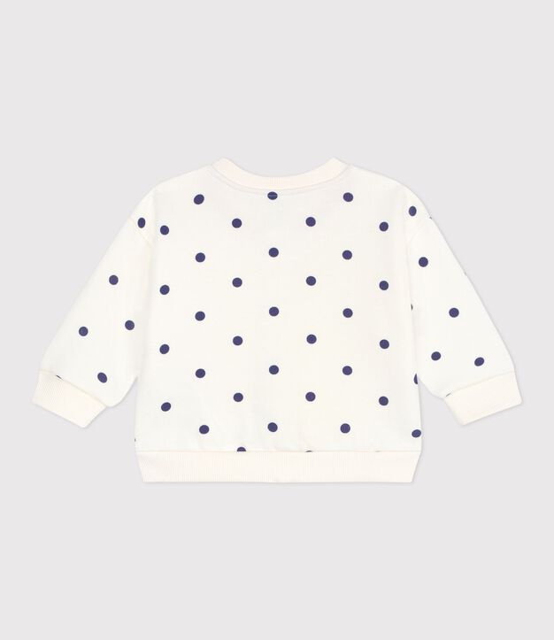 Chaqueta teddy de algod&oacute;n para beb&eacute; con estampado de lunares azul/azul