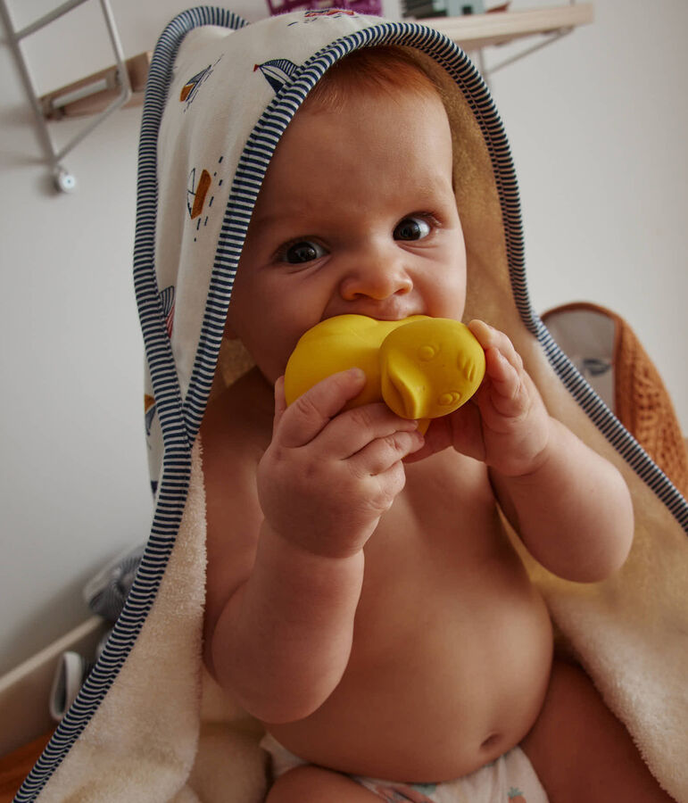 Toalla de ba&ntilde;o y manopla para beb&eacute; con estampado marino blanco MARSHMALLOW/azul MEDIEVAL/ MULTICO