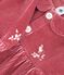 Vestido liso de terciopelo de manga larga para beb&eacute; rosa