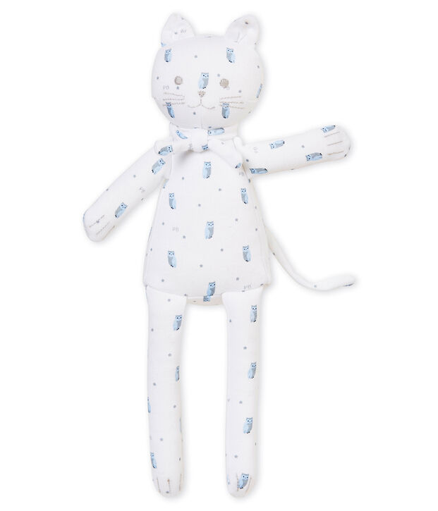 Doudou gatito en jersey estampado blanco/multicolor