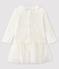 Vestido de manga larga para bebé niña blanco MARSHMALLOW
