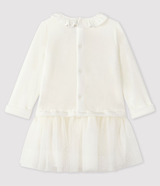 Vestido de manga larga para bebé niña blanco MARSHMALLOW