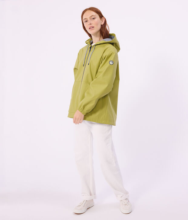 Chubasquero corto para mujer verde