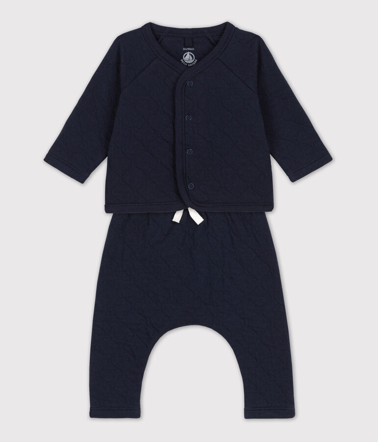 Conjunto de 2 piezas de algod&oacute;n acolchado para beb&eacute; azul SMOKING