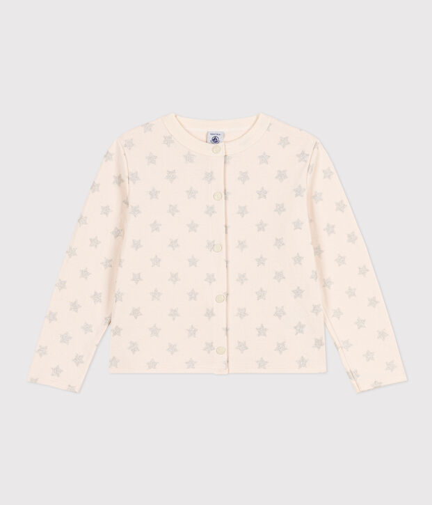 C&aacute;rdigan de t&uacute;bico estampado para ni&ntilde;a crudo/gris