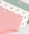 Juego de culottes infantiles de algod&oacute;n con corazones multicolor
