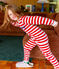Pijama de terciopelo a rayas para niño/niña STOP/ MARSHMALLOW