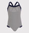 Traje de baño para niña azul ABYSSE/blanco LAIT