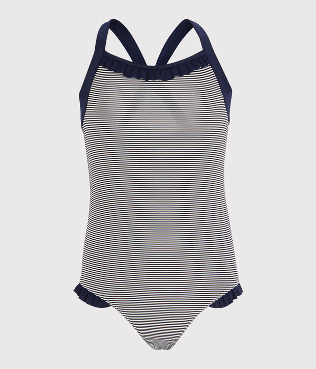 Traje de ba&ntilde;o para ni&ntilde;a azul/blanco