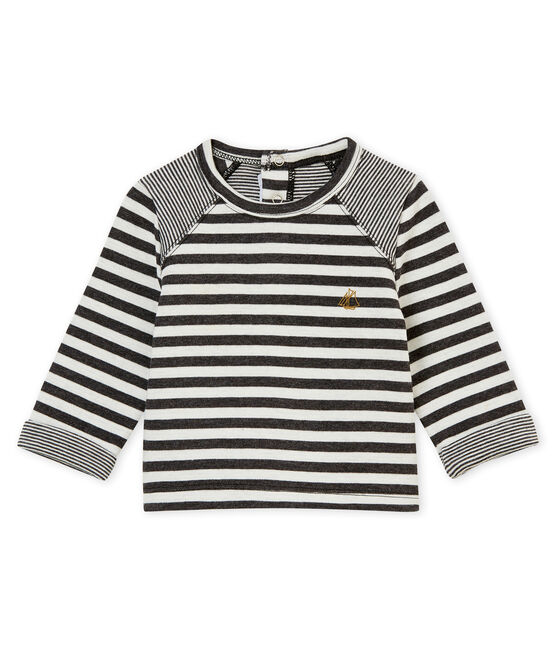 Camiseta a rayas para bebé niño negro CITY/blanco MARSHMALLOW