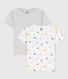 Juego de 2 camisetas de manga corta de París de algodón orgánico de niño