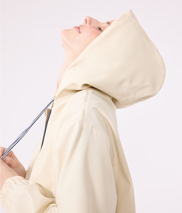 Chubasquero con capucha para mujer crudo