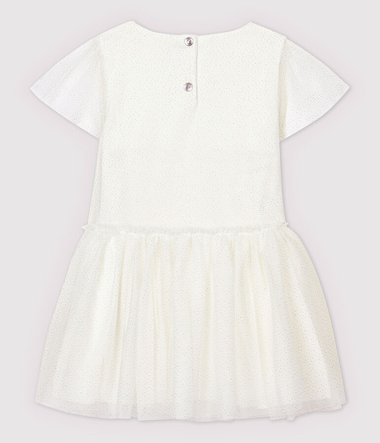 Vestido de celebraci&oacute;n de tul de ni&ntilde;a blanco MARSHMALLOW/gris ARGENT