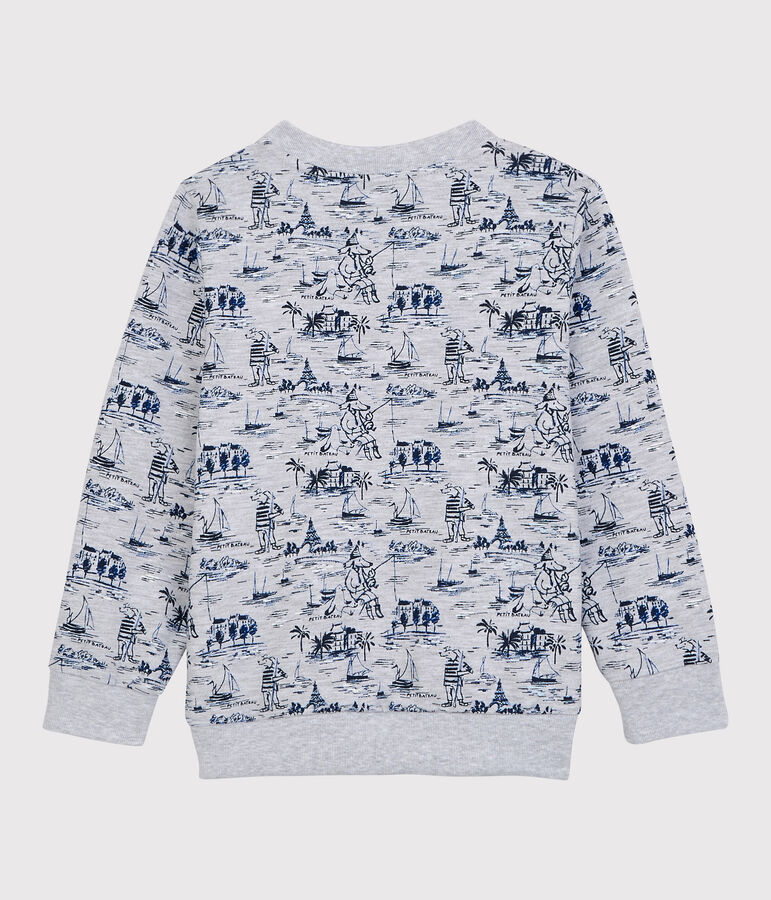 Sudadera de felpa de ni&ntilde;o gris POUSSIERE/blanco MULTICO