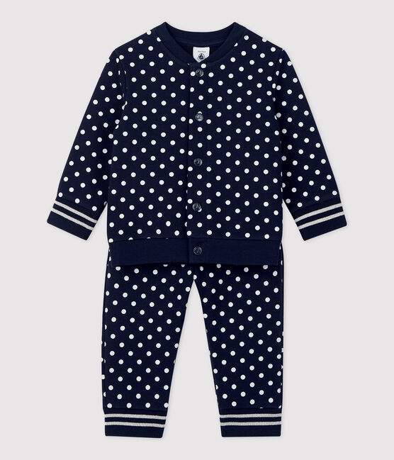 Conjunto de chándal de muletón de bebé. azul SMOKING/blanco MARSHMALLOW