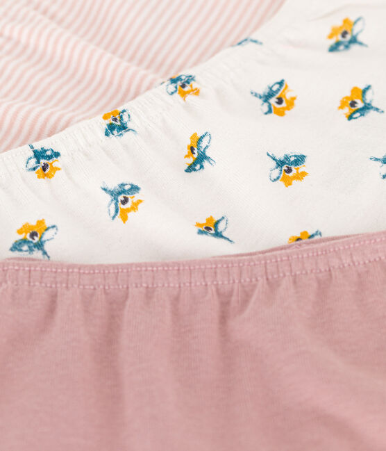 Juego de 3 culottes de algodón con flor para niña variante 1
