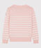 Jersey de lana y algodón para niña rosa MINOIS/blanco MARSHMALLOW