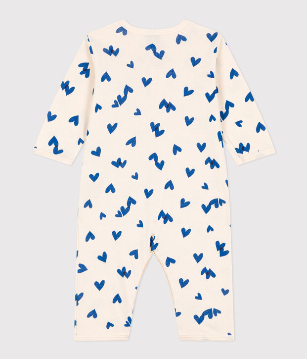 Pijama sin pies de algod&oacute;n estampado para beb&eacute; crudo/azul