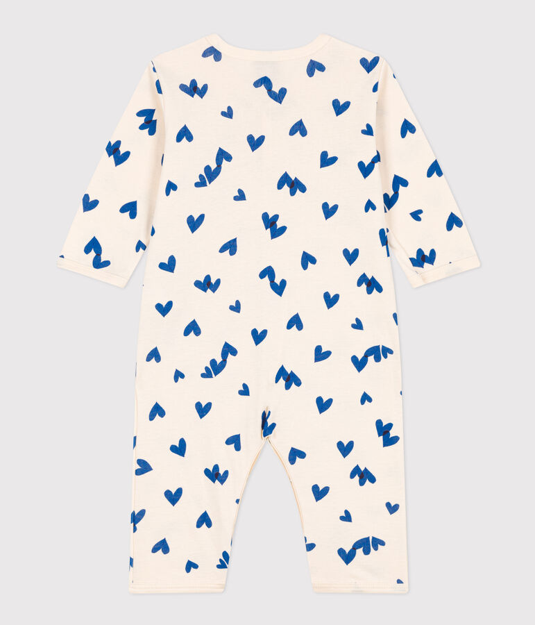 Pijama sin pies de algod&oacute;n estampado para beb&eacute; crudo/azul
