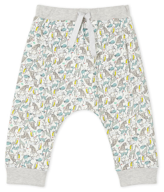 Pantalón de muletón ligero para bebé niño blanco MARSHMALLOW/blanco MULTICO