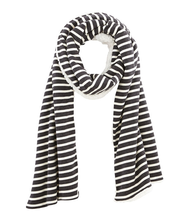 Bufanda reversible de mujer gris/blanco