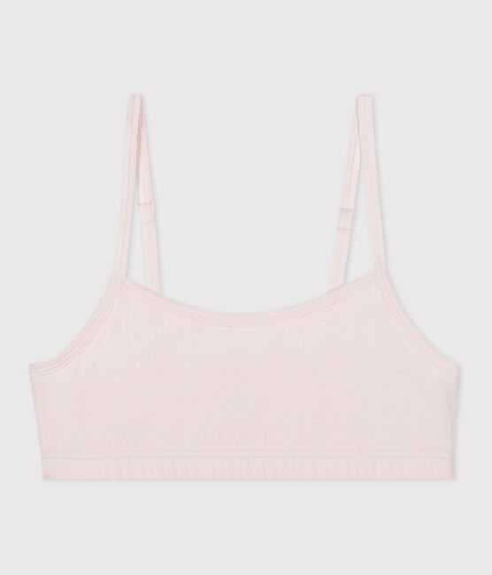 Top liso de algodón y elastano para mujer rosa FLEUR