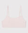 Top liso de algodón y elastano para mujer rosa FLEUR