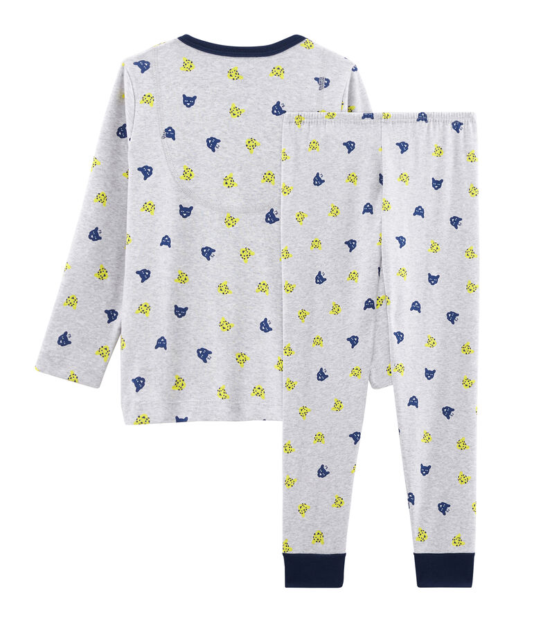 Pijama de punto para ni&ntilde;o gris/multicolor