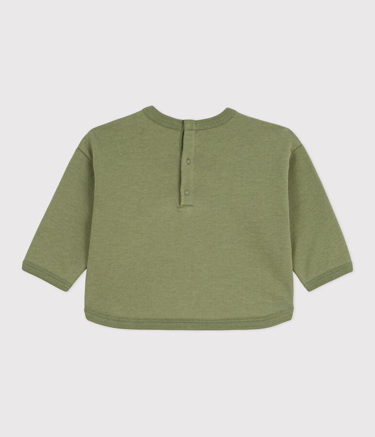 Sudadera con capucha de algod&oacute;n para beb&eacute; con estampados verde OLIVINE