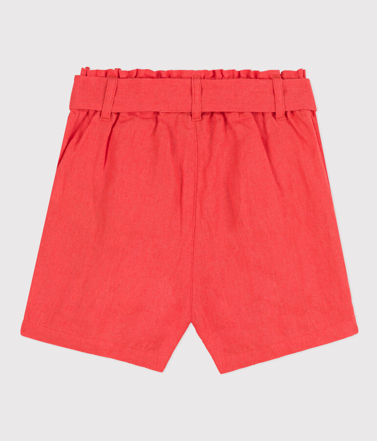 Shorts de lino para ni&ntilde;a naranja