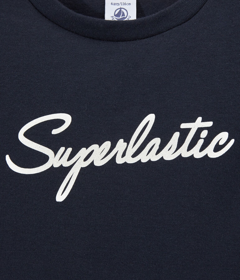 Camiseta para ni&ntilde;o con estampado azul SMOKING