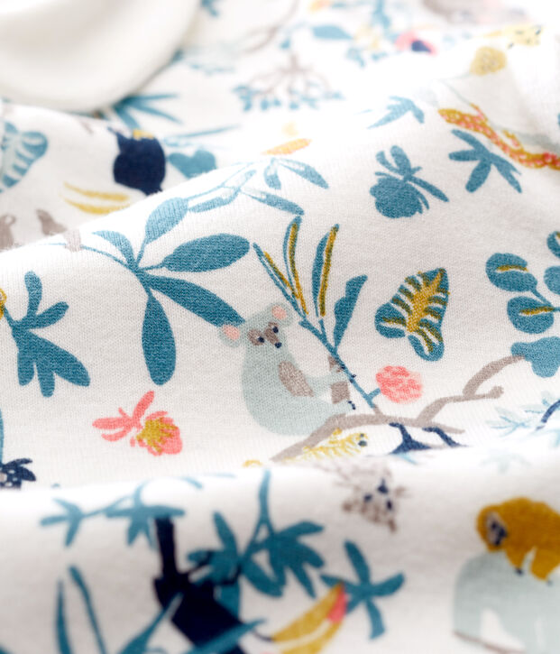 Mono corto de punto para beb&eacute; ni&ntilde;a blanco/multicolor