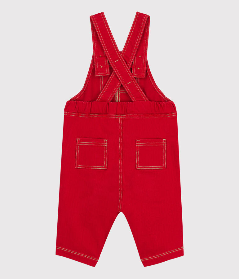 Peto largo de tejido denim para beb&eacute; rojo