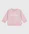 Sudadera de algodón con bordado Petit Bateau para bebé rosa JOLI