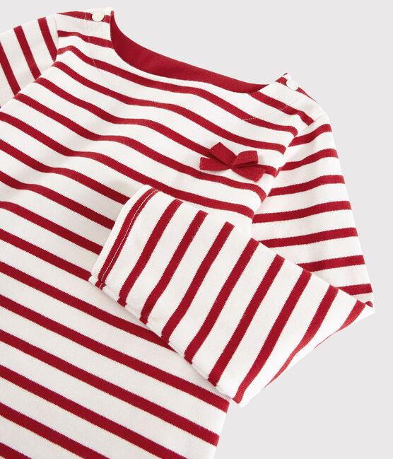 Marinera de punto de niña blanco MARSHMALLOW/rojo TERKUIT
