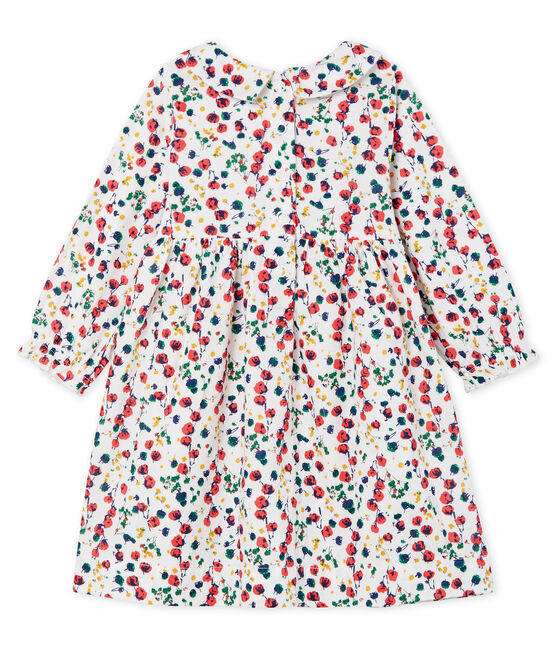 Vestido de manga larga estampado para bebé niña blanco MARSHMALLOW/blanco MULTICO