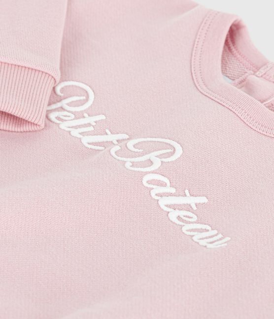 Sudadera de algodón con bordado Petit Bateau para bebé rosa JOLI