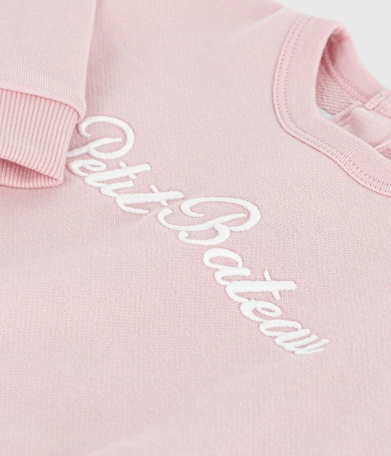 Sudadera de algod&oacute;n con bordado Petit Bateau para beb&eacute; rosa
