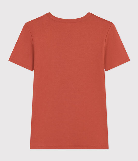 Camiseta L'ICONIQUE de algodón con cuello redondo para mujer marron FAMEUX