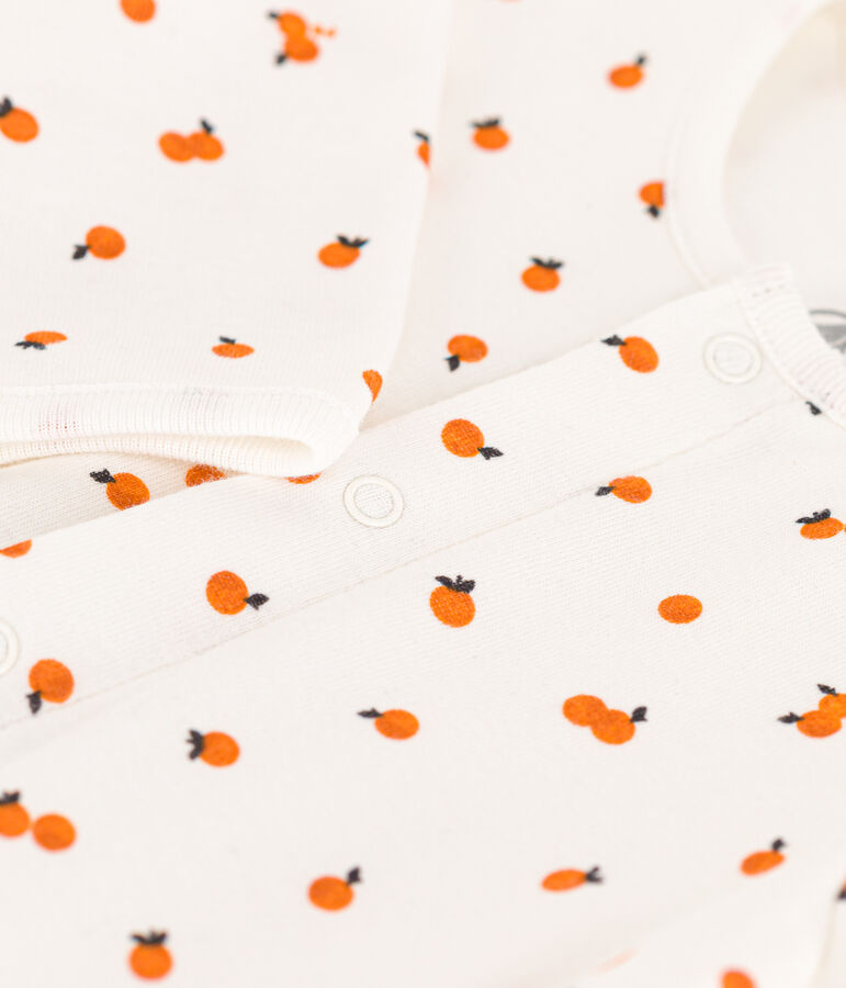 Bodyjama de algod&oacute;n estampado blanco/ORANGE
