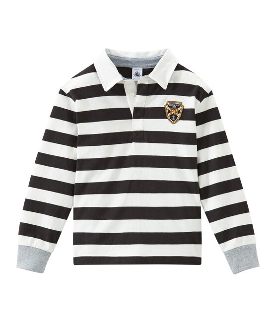 Polo de rugby de manga larga gris CAPECOD/blanco MARSHMALLOW