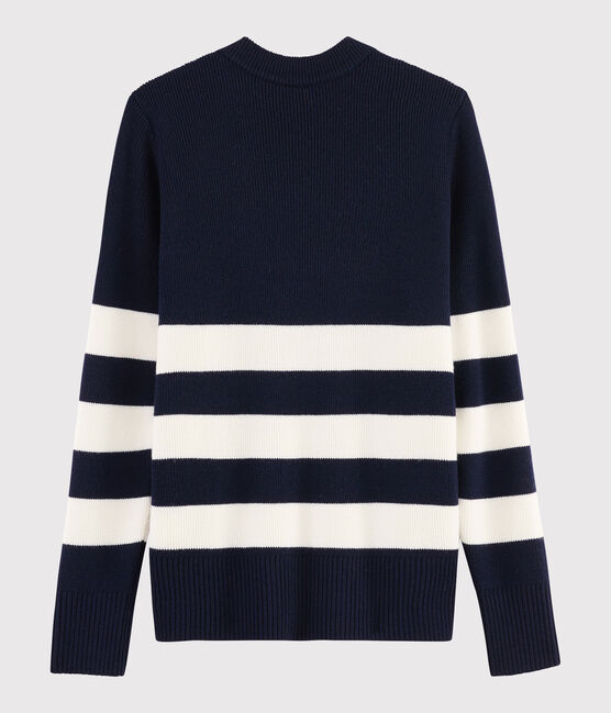 Jersey marinero de lana de mujer azul SMOKING/blanco MARSHMALLOW
