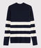 Jersey marinero de lana de mujer azul SMOKING/blanco MARSHMALLOW